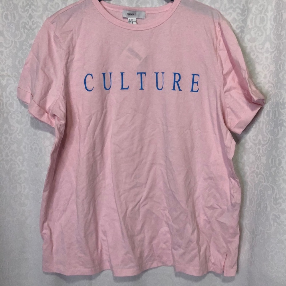 Forever 21 plus size pink Culture tee